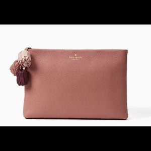 Kate Spade Palmer Drive Shala Clutch. Nutmeg Pink